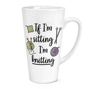If I'M Seduto I'M Lavoro a Maglia 483ml Grande Latte Tazza World's Best Ottimo