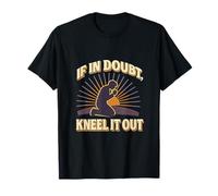 If in Doubt Kneel It out Preghiera Silhouette Tramonto Maglietta