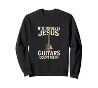 If It Coinvolves Jesus & Guitars Christian Guitar Player Lover Felpa