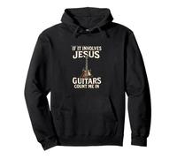 If It Coinvolves Jesus & Guitars Christian Guitar Player Lover Felpa con Cappuccio