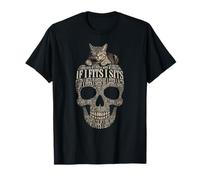 If It Fits I Sit Black Cat Skull Funny Kitty Maglietta