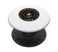 If It Fits I Sit Black Cat Skull Funny Kitty PopSockets PopGrip Adesivo