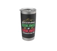 If It Involves Biking And Hiking Count Me In Camping Camper Bicchiere termico in acciaio inox doppia parete