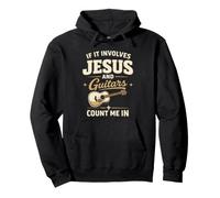 If It Involves Jesus And Guitars Guitarist Christian Music Felpa con Cappuccio