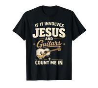 If It Involves Jesus And Guitars Guitarist Christian Music Maglietta
