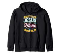 If It Involves Jesus & Music Count Me in Christian Musician Felpa con Cappuccio