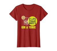 If Life Gives You Lemons Make a Gin&Tonic Maglietta, Donna, Mirtillo Rosso, XL