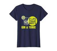 If Life Gives You Lemons Make a Gin&Tonic Maglietta, Donna, Navy, XS