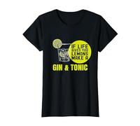 If Life Gives You Lemons Make a Gin&Tonic Maglietta, Donna, Nero, XXL