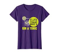 If Life Gives You Lemons Make a Gin&Tonic Maglietta, Donna, Viola, M