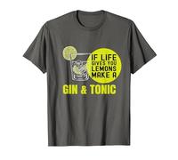 If Life Gives You Lemons Make a Gin&Tonic Maglietta, Uomo, Asfalto, 3XL