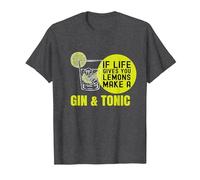 If Life Gives You Lemons Make a Gin&Tonic Maglietta, Uomo, Grigio Scuro, 4XL