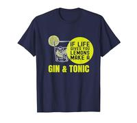 If Life Gives You Lemons Make a Gin&Tonic Maglietta, Uomo, Navy, L
