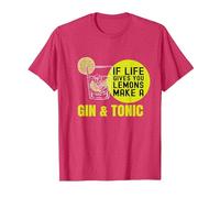 If Life Gives You Lemons Make a Gin&Tonic Maglietta, Uomo, Rosso mélange, S