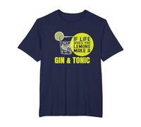If Life Gives You Lemons Make a Gin&Tonic Maglietta, Uomo Taglie Grandi, Navy, 2X Tall