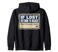 If Lost Return To Beach Coastal Crab Sign Felpa con Cappuccio