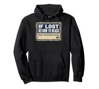 If Lost Return To Beach Coastal Crab Sign Felpa con Cappuccio