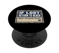 If Lost Return To Beach Coastal Crab Sign PopSockets PopGrip Adesivo