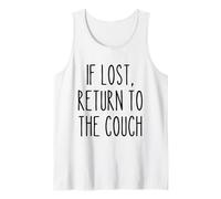 If Lost Return to The Couch Pigro Divertente Detto Umorismo Canotta