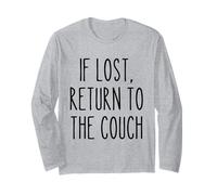 If Lost Return to The Couch Pigro Divertente Detto Umorismo Maglia a Manica