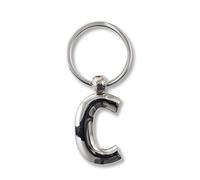 IF Metal Letter Keyring Personalised Alphabet Letters - Silver - C Portachiavi ad anello e catena 7 Centimeters Argento (Silver)