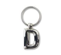 If Metal Letter Keyring Personalised Alphabet Letters - Silver - D Portachiavi ad anello e catena 7 Centimeters Argento (Silver)