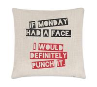 If Monday Had A Viso I'D Punzone It Lino Copricuscino Cuscino - Divertente