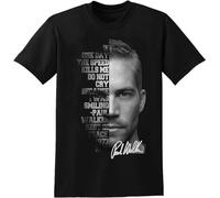If One Day The Speed Kill Me Do Not Cry Paul Walker Quote Gifts Black T-Shirt Unisex Graphic Mens Printed Tee Black S