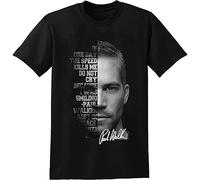 If One Day The Speed Kill Me Do Not Cry Paul Walker Quote Gifts Tshirt Unisex Casual Tops Clothing Black Black M