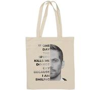 If One Day The Speed Kills Me Do Not Cry - Borsa tote in cotone naturale, colore: Bianco