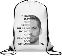 If One Day The Speed Kills Me Do Not Cry - Sacca da palestra casual, con coulisse, colore: bianco