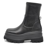 IF Scarpe Stivaletti Da Donna gambale sottile e morbido si adatta alla gamba Con Zeppa Plateau Platform HJ813 nero N.37