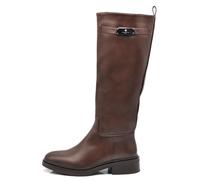 IF Stivali Alti da Donna Tipo Cavallerizza da Equitazione con Tacco Basso Decorati con Fibbia e Cinghia GA052 Brown N.38
