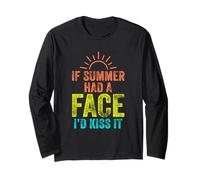 If Summer Had A Face Vacanze Retro Tropical Beach Travel Maglia a Manica