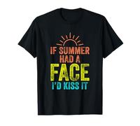 If Summer Had A Face Vacanze Retro Tropical Beach Travel Maglietta