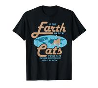 If The Earth Was Flat Cats Would Have Pushed Everything off Maglietta con Stampa Grafica Economica