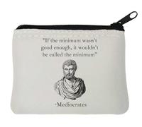 If The Minimum Wasn't Good Enough It Wouldn't Be Minimum Mediocrates - Portamonete in neoprene, 10 x 11 cm, colore: Bianco