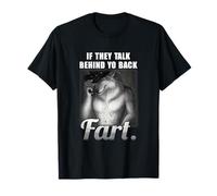 If They Talk Behind Your Back Fart Oddly Meme Scoreggia Divertente Stranamente Specifico Maglietta Unisex Adulti Nero S V-Neck Manica Classica con Doppia Cucitura T-Shirt