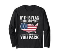 If This Flag Offends You I'll Help You Pack American Flag Maglia a Manica