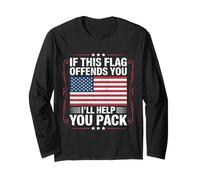If This Flag Offends You I'll Help You Pack American Flag Maglia a Manica