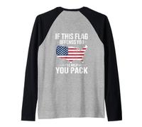 If This Flag Offends You I'll Help You Pack American Flag Maglia con Maniche Raglan