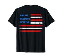 If This Flag Offends You I'll Help You Pack American Flag Maglietta