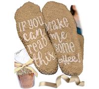 "If You Can Read This Bring Me Some Coffee!" - Gift for Women Wife Her Funny Socks Cupcake Gift Packaging Fuzzy Warm Cotton Hostess Housewarming Novelty Romantic Birthday Present Coffee Lover