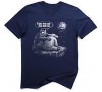 If You Feel Sad I Can Eat You Wolf Sheep Funny Tee (S, Navy)