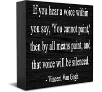 If You Hear A Voice Within You Say New Home Decor Rustico Idee Regalo Cartello in Legno Scrivania Mensola Agriturismo Decorazioni per la Camera 12,7 × 12,7 cm