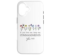 If You Love Keep My Commandments John 14:15 Bible Verse God Custodia per iPhone 16
