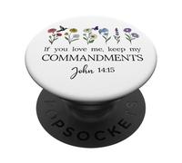 If You Love Keep My Commandments John 14:15 Bible Verse God PopSockets PopGrip Adesivo