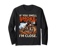 If You Smell Smoke I'm Close Moto Due Tempi Umorismo Maglia a Manica