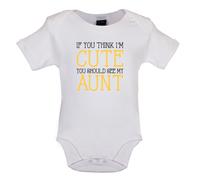 If You Think I'M Carino, Vedere My Aunt - Bambino T-Shirt / Body - Zia Love