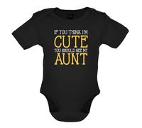 If You Think I'M Carino, Vedere My Aunt - Bambino T-Shirt / Body - Zia Love
